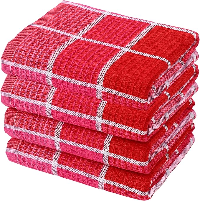 Bright Large Kitchen Towels, 16 Inch x 26 Inch Buffalo Check Dish Towels by Unknown