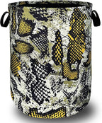 Retro Snake Texture Laundry Hamper Animal Snake Colorful Laundry Basket by SELIONLIKN