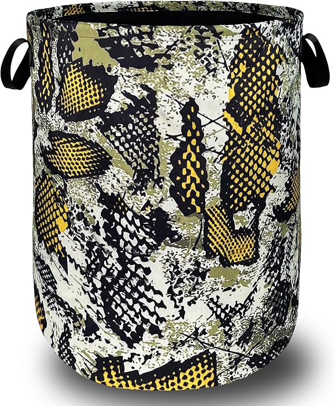 Retro Snake Texture Laundry Hamper Animal Snake Colorful Laundry Basket by SELIONLIKN