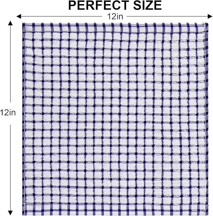 Kitinjoy Cotton 24 Pack Terry Kitchen Dish Cloths, 12 x 12 Inches Super Soft - Image 6