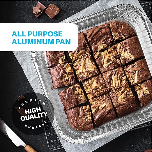 MontoPack 8” Disposable Aluminum Foil Square Baking Pans | 8 x 8 Cake Pan Tin - Image 4