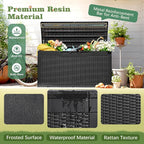 Flamaker Outdoor Storage Box 100 Gallon Waterproof Resin Deck Box Delivery Box with Air Rod Indoor Outdoor Lockable Storage Bench for Patio Cushions, Tools, Pool Accessories (Black) - Image 3