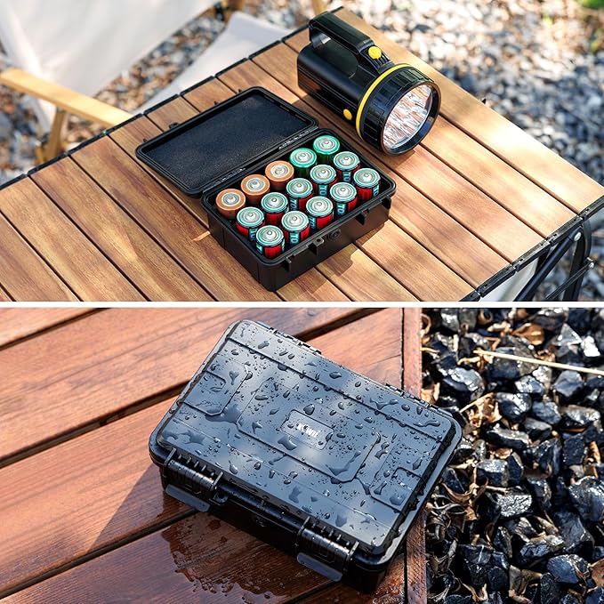 KIWIFOTOS 15 Slots D Battery Organizer Storage Case IP67 Waterproof D Cell LR20 - Image 5