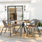 Amopatio Outdoor Dining Chairs Set of 4, Stackable Patio Chairs, Rattan Wicker Patio Dining Chairs Set of 4, Bistro, Deck, Yard, Porch, Brown - Image 2