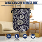 Vintage Floral Flowers Laundry Hamper Foldable Oxford Cloth Cute Laundry Basket - Image 3