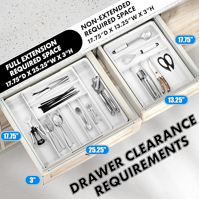 Simple Houseware Expandable & Adjustable Cutlery Drawer Organizer - Image 3