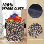 Brown Leopard Laundry Basket Foldable Oxford Cloth Funny Tote Bag Laundry - Image 6