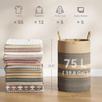 75L Striped Laundry Hamper - Image 4