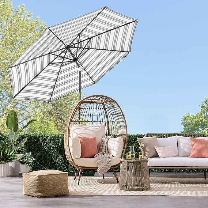 Best Choice Products 10ft Solar Polyester LED Lighted Patio Umbrella w/Tilt Adjustment and UV-Resistant Fabric - Image 2