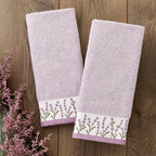 SKL Home Lavender Border 100% Cotton Jacquard 2pc Hand Towel Set, Embroidered & - Image 2