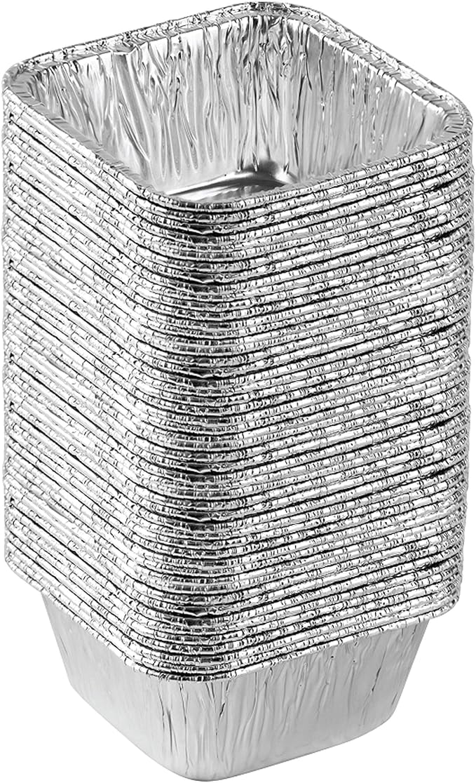 PLASTICPRO Disposable 4.25'' X 4.25 X 2'' Inch Square Aluminum Tin Foil Baking by PLASTICPRO