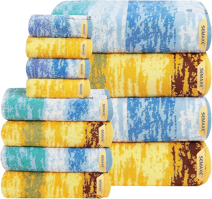 SEMAXE 12-Piece Family Bathroom Towel Set by SEMAXE