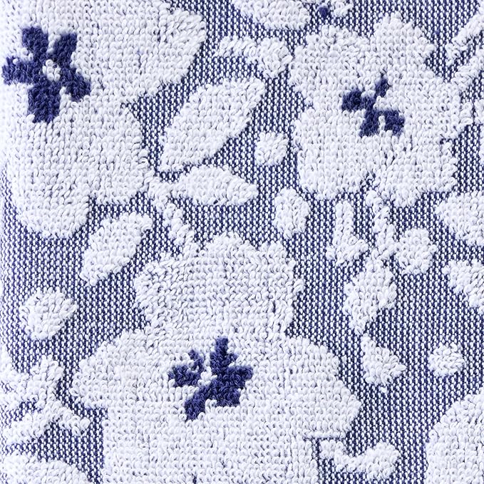 SKL Home Floral Jacquard 100% Cotton 2pc Hand Towel Set, Reversible & Decorative - Image 5