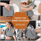 Microfiber Waffle Hand Towels, 4 Pieces, Fast Drying, Lint Free 430 GSM - Image 7