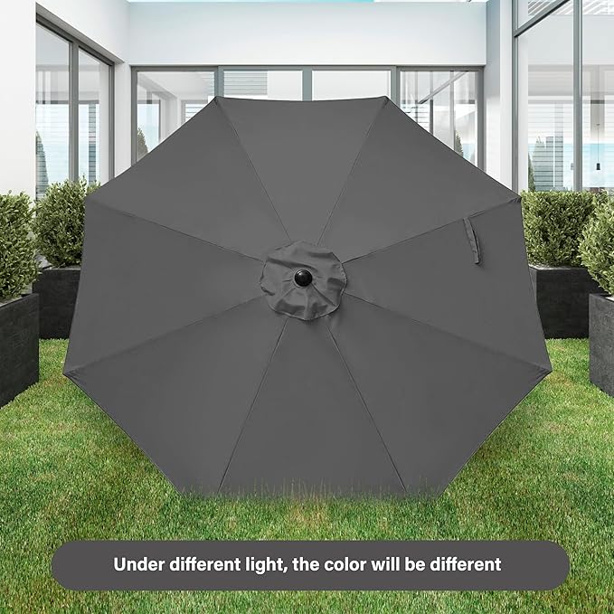 Simple Deluxe 9' Patio Umbrella Outdoor Table Market Yard Umbrella with Push Button Tilt/Crank - Image 6