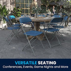 Flash Furniture Hercules Series Plastic Folding Chair - Blue - 4 Pack 650LB Weight Capacity Comfortable Event Chair-Lightweight Folding Chair - Image 8