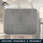 Dish Drying Mat, Microfiber Ultra-Absorbent Kitchen Counter Mat, Ideal Dish - Image 2