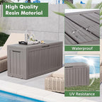 Outdoor Storage Box, Resin Deck Boxes Indoor and outdoor, Waterproof Storage Box Lockable Lid (Grey, 85 Gallon) - Image 3