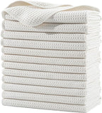 POLYTE Premium Microfiber Kitchen Dish Hand Towel Waffle Weave 12 Pack by Polyte