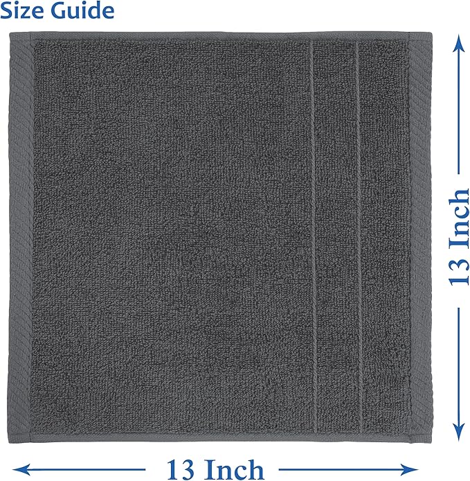 Casa Platino Wash Cloths Pack of 6-100% Cotton Washcloths - Image 3