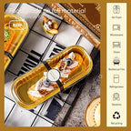 100 Pack Mini Cake Pans with Lids and Spoons Black Gold Rectangular Aluminum - Image 4