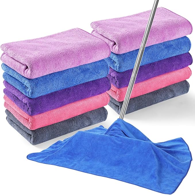 10 Pcs Extra Large Microfiber Cleaning Cloth 30" x 20" Large Floor Microfiber by SmoothNovelty