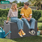 YITAHOME 100 Gallon Resin Deck Box, Weather Resistant Outdoor Storage Box, Lockable Indoor Outdoor Storage for Supplies and Essentials, Dark Gray - Image 2