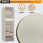 Hanging Closet Organizer, Easy Mount Foldable 5-Shelf Hanging Closet Wardrobe - Image 4