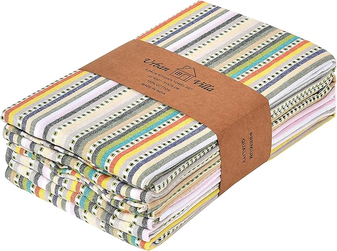 Urban Villa Kitchen Towels Beige Stripes Dish Towels - Image 8