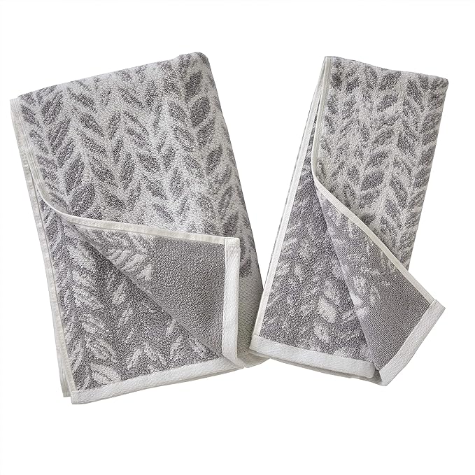 SKL Home Distressed Leaves 100% Turkish Cotton Premium 2-Piece Hand Towel Set - Image 5