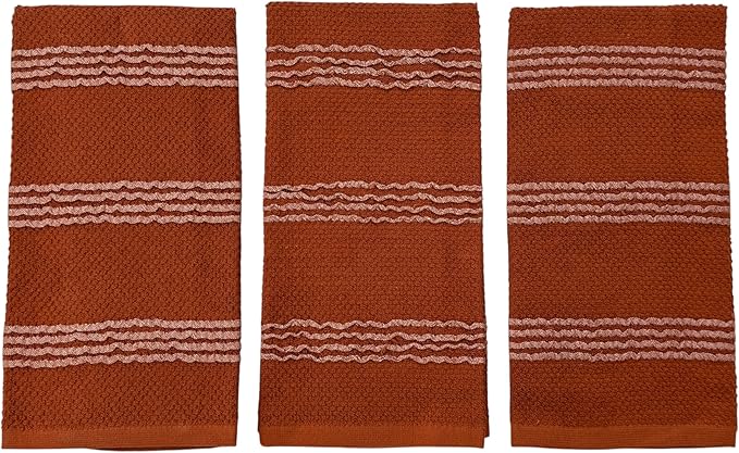 Serafina Home Terracotta Orange Rust Kitchen Hand Dish Towels: Oversized 18" x - Image 8