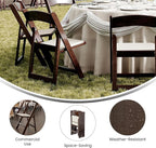 Flash Furniture Hercules Commercial Indoor/Outdoor Folding Event Chair, Wood Look, Weather-Resistant, Lightweight Design, Versatile Use, Set of 2, Dark Brown - Image 5
