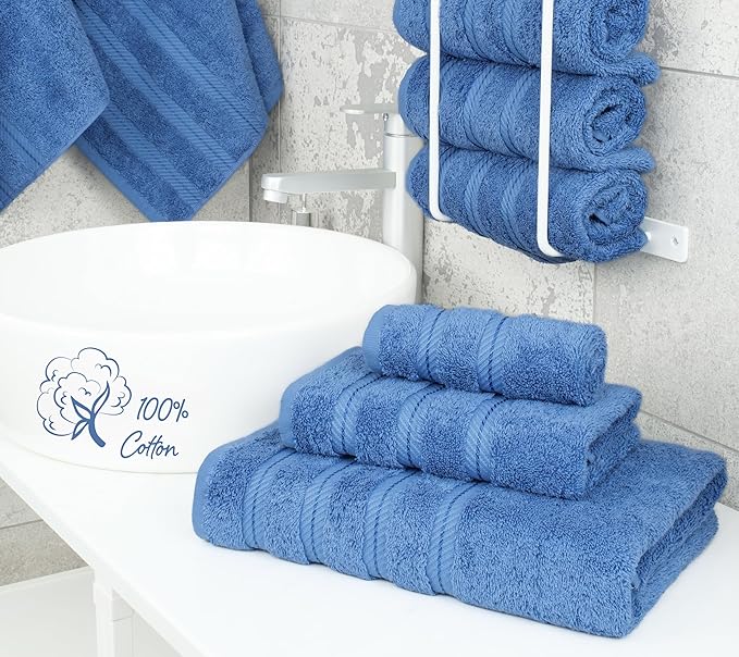 American Soft Linen Premium 3 Piece Towel Set, 1 Bath Towel 1 Hand Towel 1 - Image 2