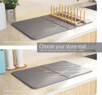 Large Stone Drying Mat with Bamboo Rack | 23.6” x 15.4” Diatomaceous Earth - Image 4