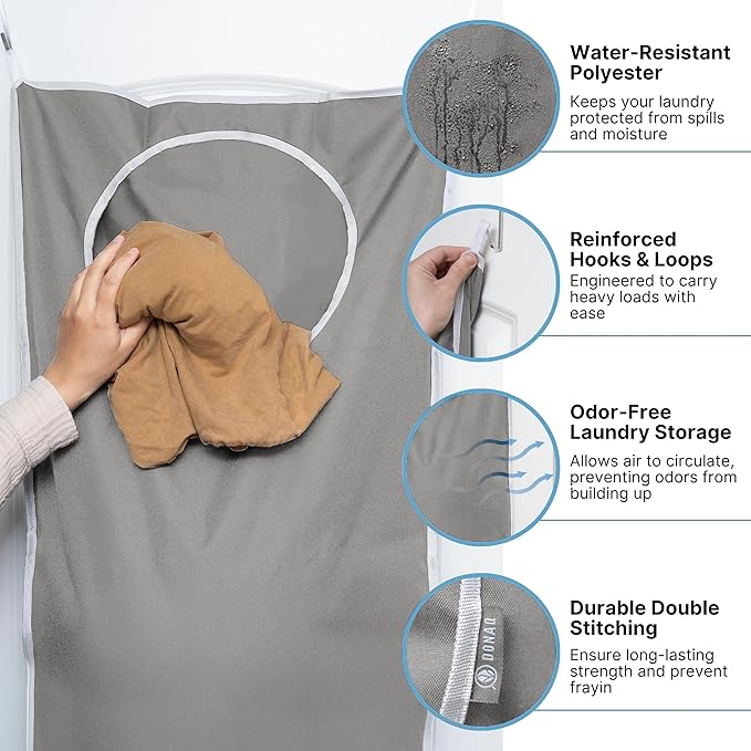 Hanging Laundry Hamper Bag XL, Space Saving over the Door Storage Bags - Image 5