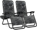 Best Choice Products Set of 2 Adjustable Steel Mesh Zero Gravity Lounge Chair Recliners w/Pillows and Cup Holder Trays - Camoflage by BestChoiceProducts
