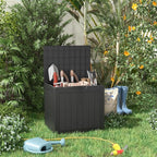 31 Gallon Resin Deck Box, Lockable Patio Outdoor Storage Box for Furniture, Garden Tools and Tools Storage, Waterproof Outside Storage Boxes - Black - Image 3