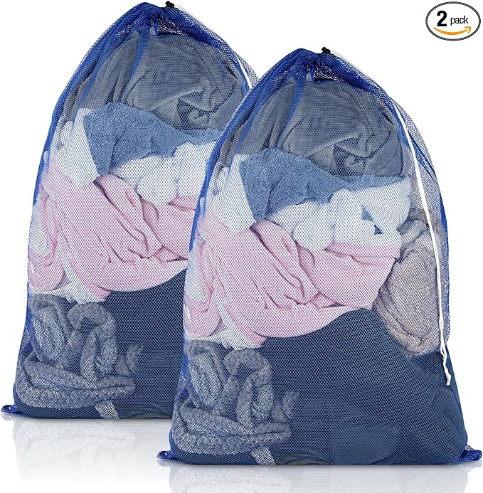 2 Pack Mesh Laundry Bags, 23 x 34 Inches Heavy Duty Mesh Laundry Bag, Large by PEASUG