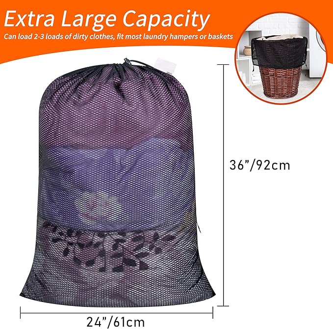 Polecasa Extra Heavy Duty Large Diamond Mesh Laundry Bags - Image 3
