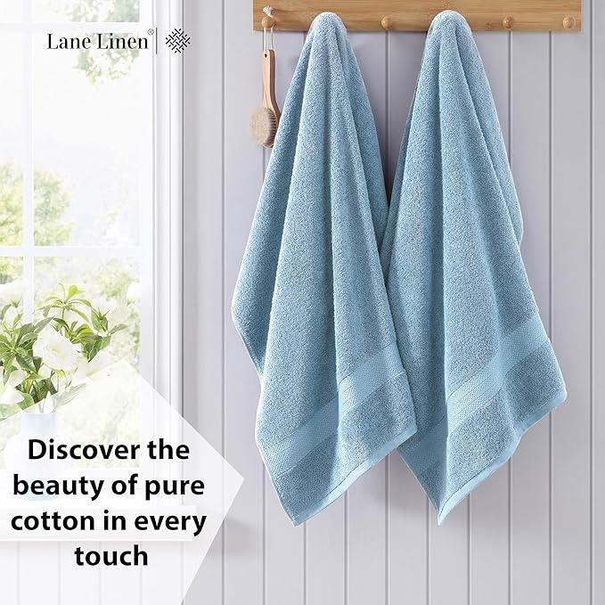 LANE LINEN 100% Ring Spun Cotton 4 Pack Bath Towels - Image 3