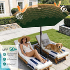 AreShark 7.5FT Patio Umbrella Table Market Umbrella with 6 Sturdy Ribs, Button Tilt/Crank, Heavy-Duty Outdoor Umbrellas for Pool, Deck, Garden and Backyard, Dark Green - Image 5