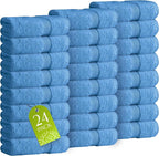 White Classic Wealuxe Light Blue Washcloths 24 Pack by WhiteClassic