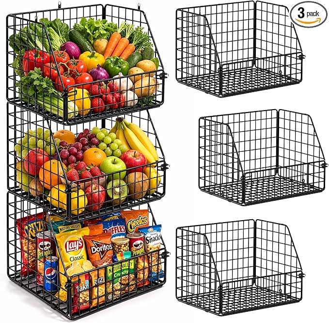 3-Tier Wall Hanging Fruit Baskets by CulinaryCouture
