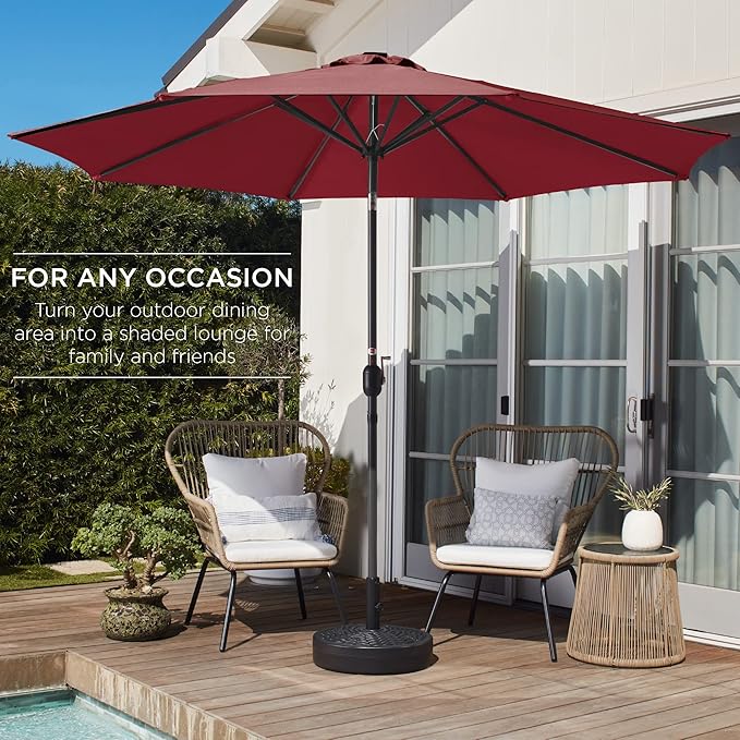 Best Choice Products 10ft Outdoor Table Compatible Steel Polyester Market Patio Umbrella w/Crank and Easy Push Button Tilt - Image 3