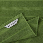 KitchenAid Albany Kitchen Towel 4-Pack Set, Matcha Green/White - Image 3