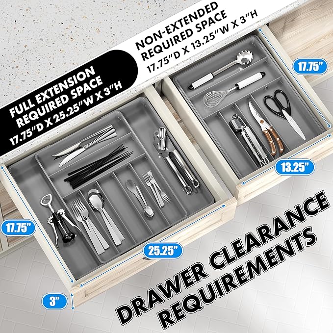 Simple Houseware Expandable Kitchen Drawer Flatware Organizer - Image 3
