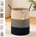 Tall Laundry Basket with Handles, 72L Portable Dirty Clothes Hamper, Boho by SunNewt