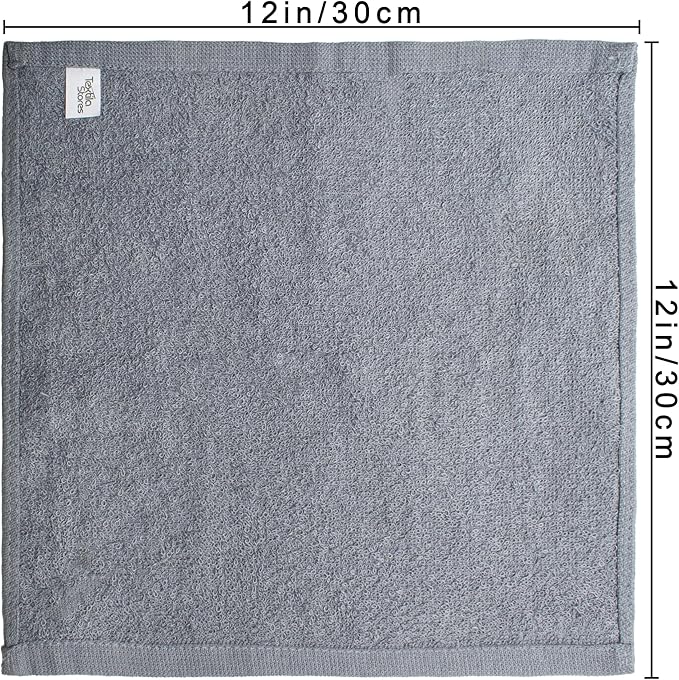 Basic Wash Cloths 12x12 Inches – Bulk Pack of 24 – Grey Color – Soft and - Image 2
