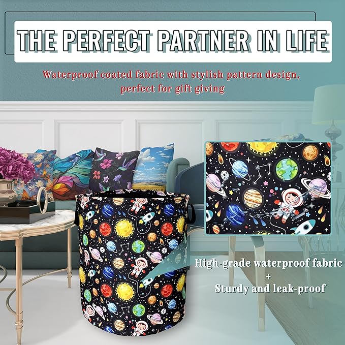 Funny Astronaut Laundry Basket Foldable - Image 5