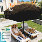 AreShark 9 FT Patio Umbrella for Outdoor, Outdoor Table Umbrella with Push Button Tilt and Crank, Outdoor Patio Umbrellas with 8 Sturdy Ribs for Market, Garden, Pool (Black) - Image 4